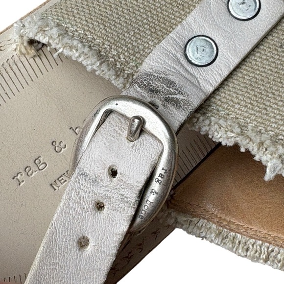 Rag & Bone Claire Thong Canvas Raw-Edge Trim Slingback Sandals Size 38 US 8 - Picture 5 of 9
